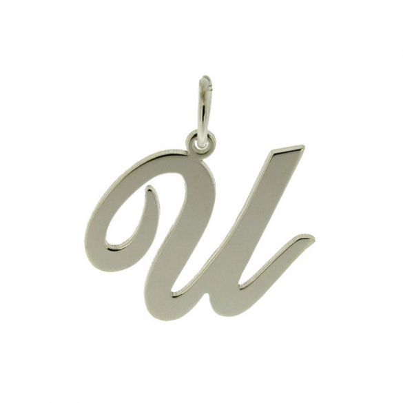 Sterling Silver Script Initial Pendant