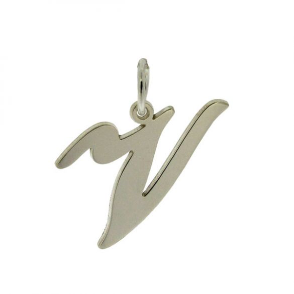 Sterling Silver Script Initial Pendant