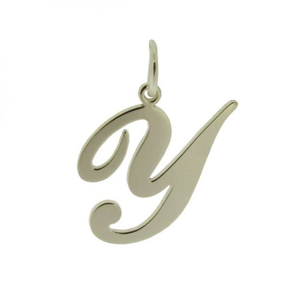 Sterling Silver Script Initial Pendant