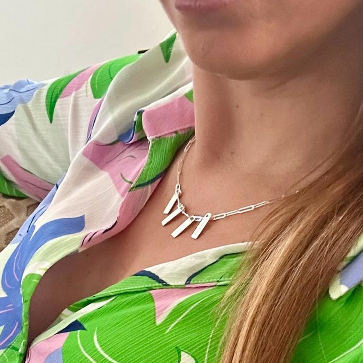 Sterling Silver Custom Name Tags Necklace