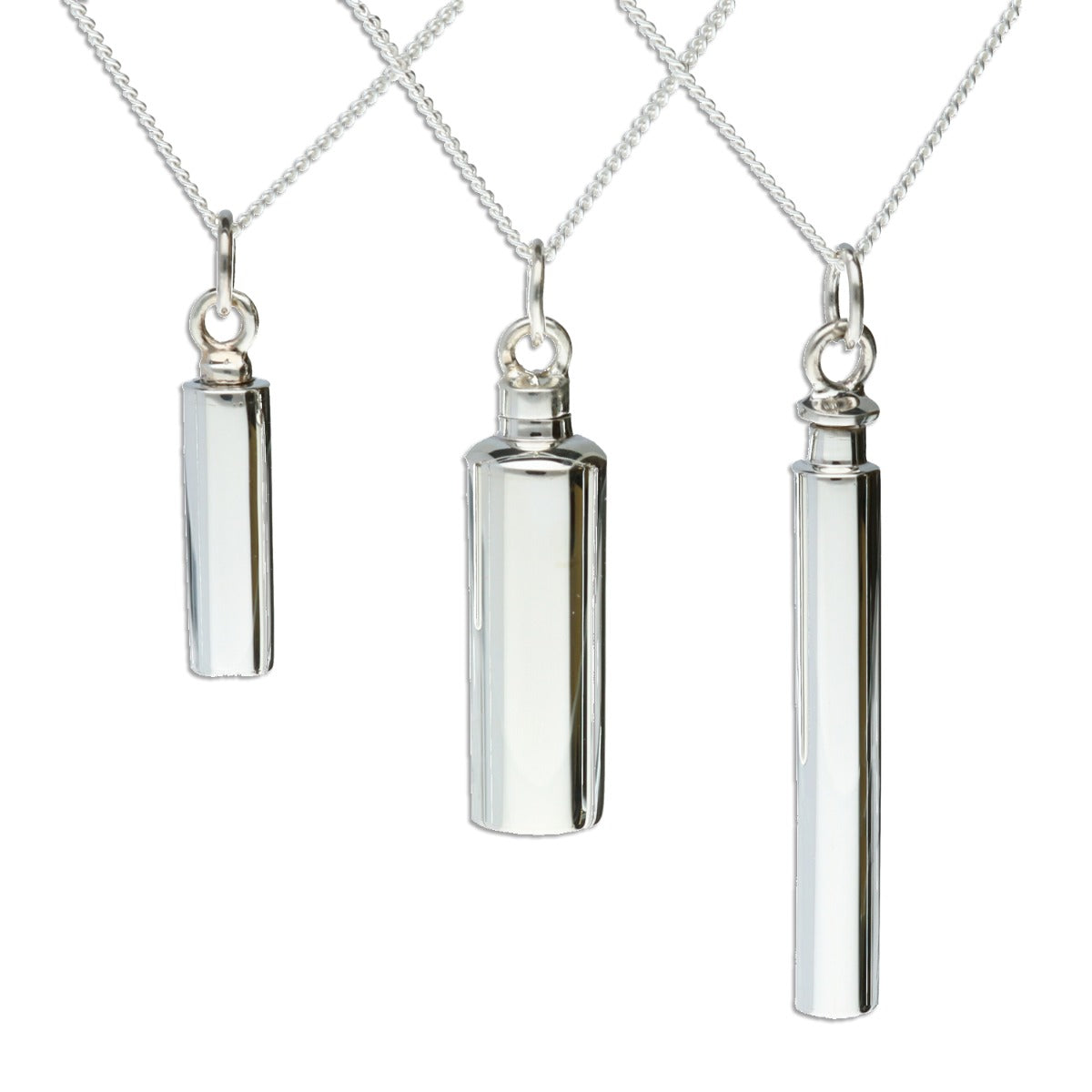 Sterling Silver Urn Cremation Ashes Pendants With Optional Engraving & Chain