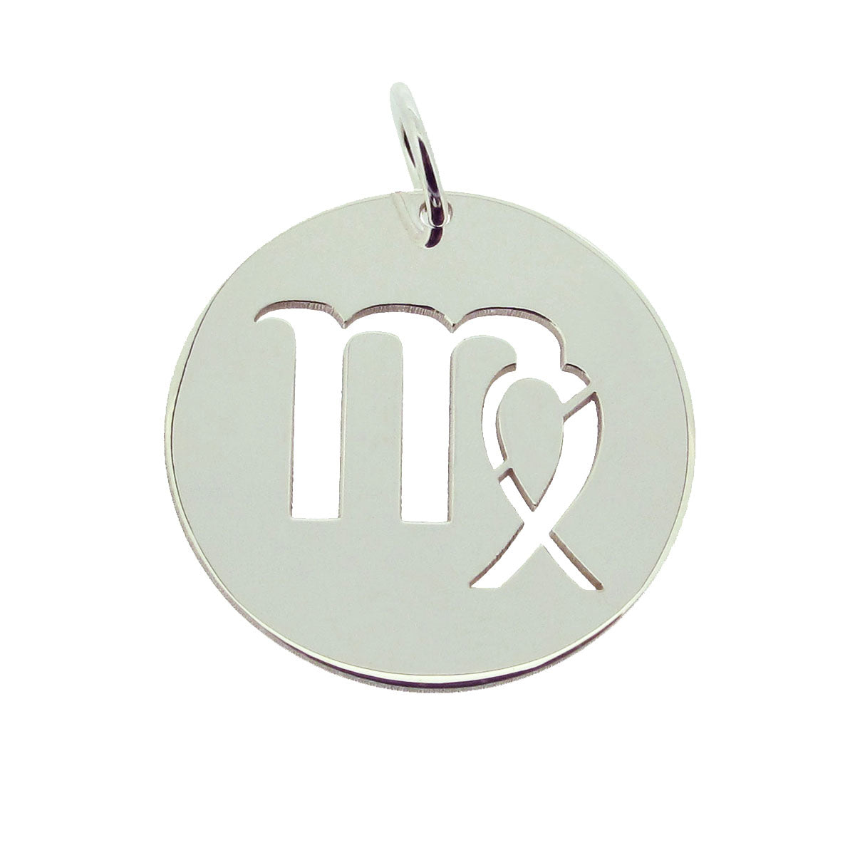 Sterling Silver 24mm Round Zodiac Pendant With Optional Chain